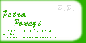 petra pomazi business card